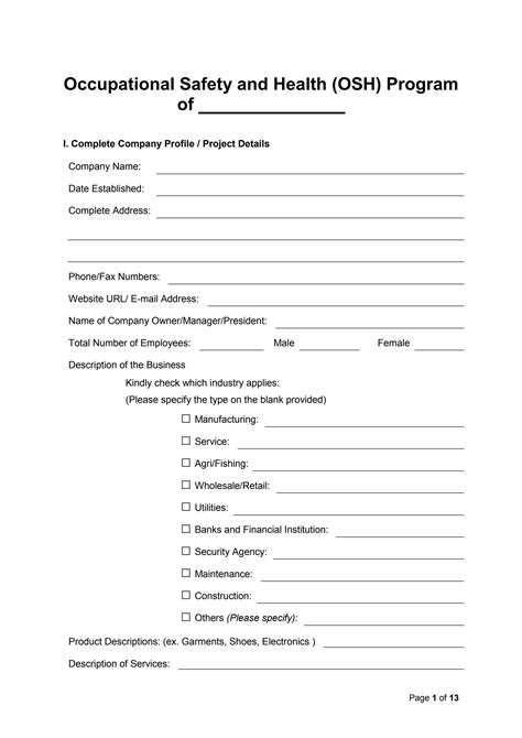 osh program template|OSH Program Template by LearnPH .